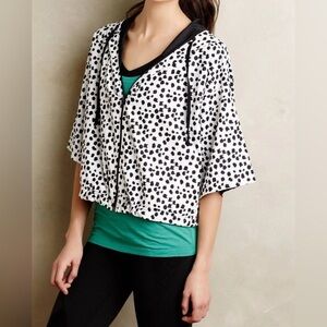 Anthropologie Pure+Good Obscura Dotted Cropped Windbreaker Size XS